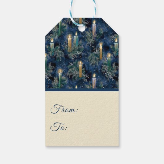 Vintage Christmas Candlelight Glow ギフトタグ (裏面)