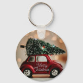 Vintage Christmas Car Keychain – Merry Holiday キーホルダー (正面)