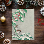 Vintage Christmas Card | Birds in Snow Holly シーズンポストカード<br><div class="desc">A cute,  retro Victorian Christmas Card sure to make you giggle and smile.</div>