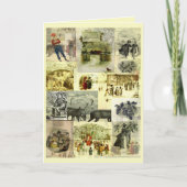 Vintage Christmas Card Images Collage  カード (正面)