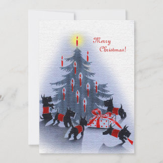Vintage Christmas Card, Scottie Dogs シーズンカード