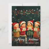 Vintage Christmas Carols Classic Greeting Card シーズンカード (正面)