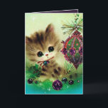 Vintage Christmas cat add message retro card シーズンカード<br><div class="desc">デザイン: www.etsy.com/Shop/VanityFlairDesign frame by www.etsy.com/Shop/Pompowl</div>
