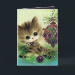 Vintage Christmas cat add message retro card シーズンカード<br><div class="desc">デザイン: www.etsy.com/Shop/VanityFlairDesign frame by www.etsy.com/Shop/Pompowl</div>