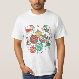 Vintage Christmas Cats Tシャツ