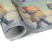 Vintage Christmas, Child with Large Package ラッピングペーパー (ロールコーナー)