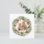 Vintage Christmas Children and Berry Wreath シーズンカード (スタンド正面)