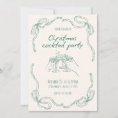 Vintage Christmas Cocktail Party 招待状 (正面)