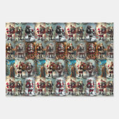 Vintage Christmas Collage | Retro Holiday Gift ラッピングペーパーシート (正面2)