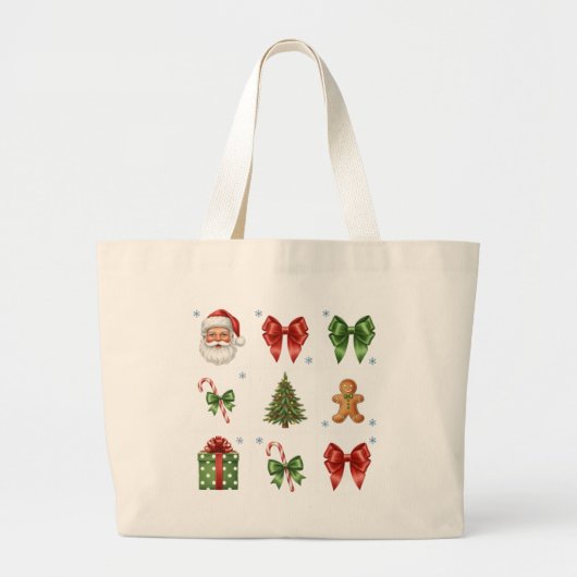 Vintage Christmas Collage Tote Bag ラージトートバッグ (正面)