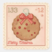 Vintage Christmas Cookie Ornament スクエアシール (正面)