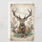 Vintage Christmas Deer Decoupage Art (正面)