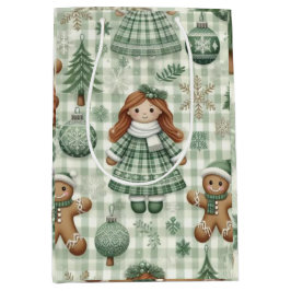 Vintage Christmas Doll Medium Gift Bag ミディアムペーパーバッグ