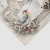 Vintage Christmas Donkey and Robin Decoupage 薄葉紙 (詳細)
