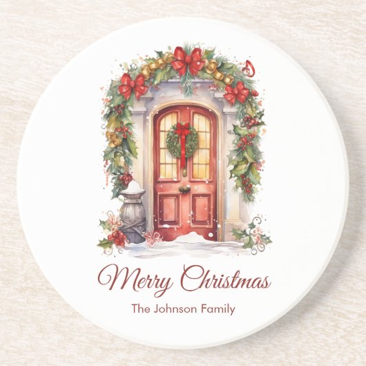 Vintage Christmas Door Coaster コースター (正面)