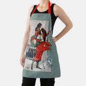 Vintage Christmas Doorstep Illustration エプロン (インサイチュ)