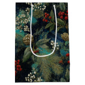 Vintage Christmas Elegant Sparkle II ミディアムペーパーバッグ (裏面)