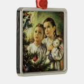 Vintage Christmas Family Brother Sister メタルオーナメント (右)