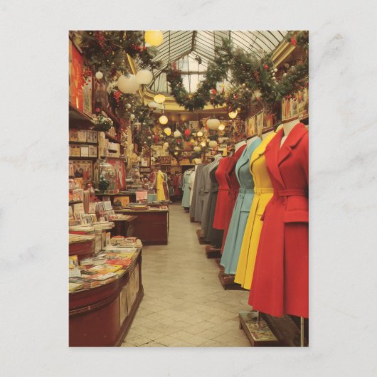 Vintage Christmas Fashion Arcade シーズンポストカード (正面)