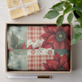 Vintage Christmas Floral Quilt Pattern Decoupage  薄葉紙 (ギフト)
