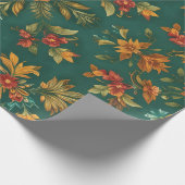 Vintage Christmas Floral Seamless Wrapping Paper ラッピングペーパー (角)