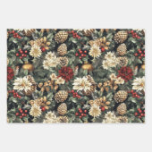 Vintage Christmas Florals ラッピングペーパーシート (正面)