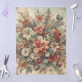 Vintage Christmas Florals Decoupage  薄葉紙 (クラフト)