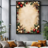 Vintage Christmas Frame ポスター