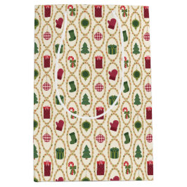 Vintage Christmas Frames ミディアムペーパーバッグ