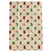 Vintage Christmas Frames ミディアムペーパーバッグ (裏面)