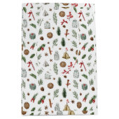 Vintage Christmas Gift Bag ミディアムペーパーバッグ (正面)