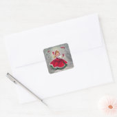 Vintage Christmas Girl  スクエアシール (封筒)