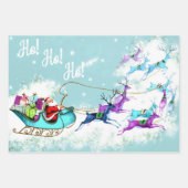 Vintage Christmas Glittering Pastel Reindeer ラッピングペーパーシート (正面2)