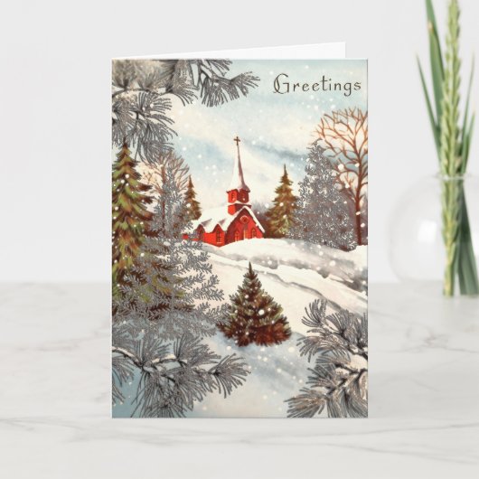 Vintage Christmas Glittering Winter Village  シーズンカード (正面)