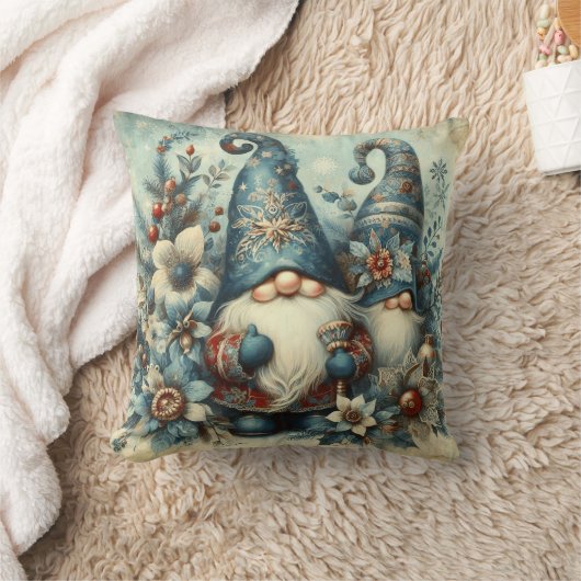 Vintage Christmas Gnomes クッション (ブランケット)