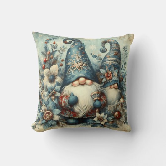 Vintage Christmas Gnomes クッション (正面)