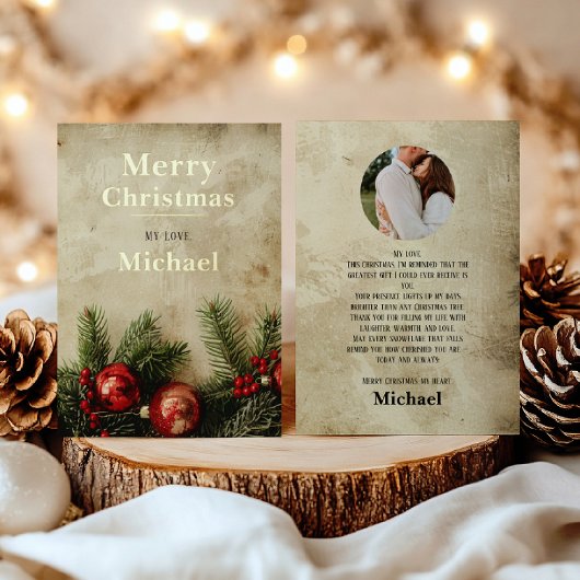 Vintage Christmas Gold Foil Card – Romantic Card 箔招待状