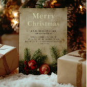 Vintage Christmas Gold Foil Invitation Card 箔招待状