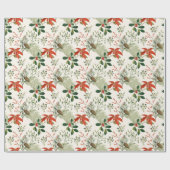 Vintage Christmas Greenery Pattern ラッピングペーパー (フラット)