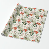 Vintage Christmas Greenery Pattern ラッピングペーパー (アンロールド)