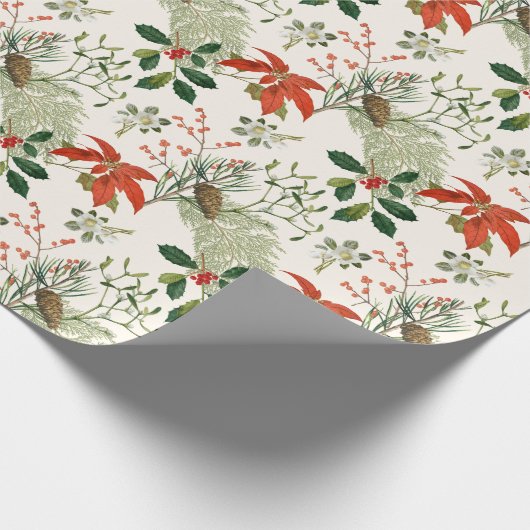 Vintage Christmas Greenery Pattern ラッピングペーパー (角)