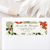 Vintage Christmas Greenery Pattern ラベル (インサイチュ)