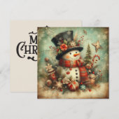 Vintage Christmas Greeting Card シーズンカード (正面/裏面)