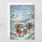 Vintage Christmas Greeting Card シーズンカード (正面/裏面)
