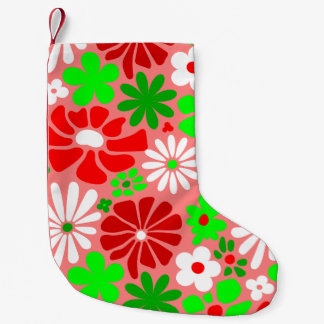 vintage christmas groovy 1960s floral スモールクリスマスストッキング