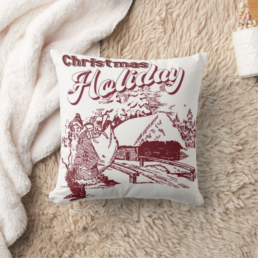 Vintage Christmas Holiday  クッション (ブランケット)
