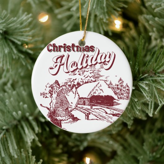 Vintage Christmas Holiday  セラミックオーナメント (ツリー)