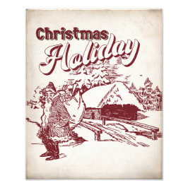 Vintage Christmas Holiday  フォトプリント