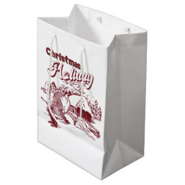 Vintage Christmas Holiday  ミディアムペーパーバッグ