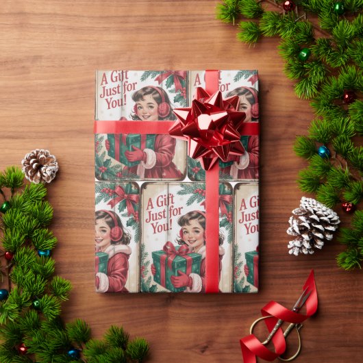 Vintage Christmas Holiday  ラッピングペーパー (クリスマスギフト)